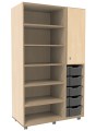 Flex-kast 3B hoog B104xD50xH180cm deur rechts Berken Tangara Groothandel voor kinderrdagverblijf inrichting
